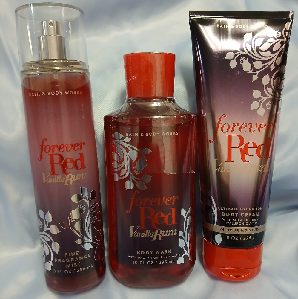 Bath & Body Works Forever Red Vanilla Rum Body Wash Trio